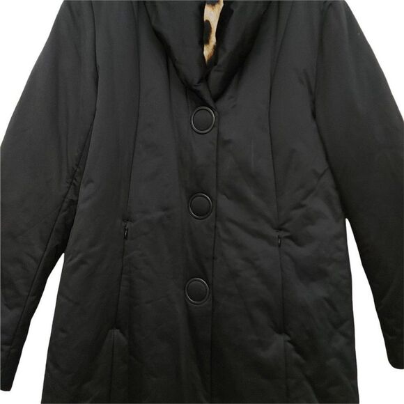 Dana Buchman Softshell Long Jacket Womens Small Black Snap Lined Long Sleeve - Picture 6 of 12